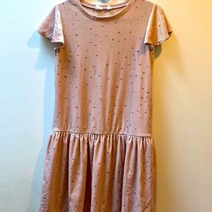 Velvet dusty rose dress with glitter stars